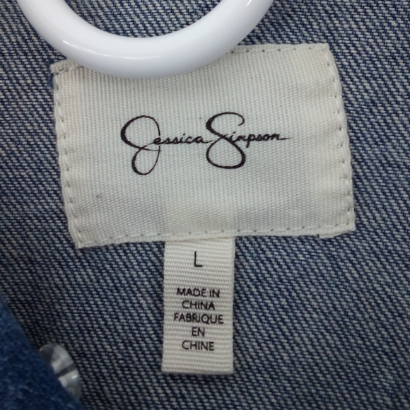 $89 Jessica Simpson Pixie Contrast Liberty Blue Denim 2016 Collection Jacket - Picture 4 of 11